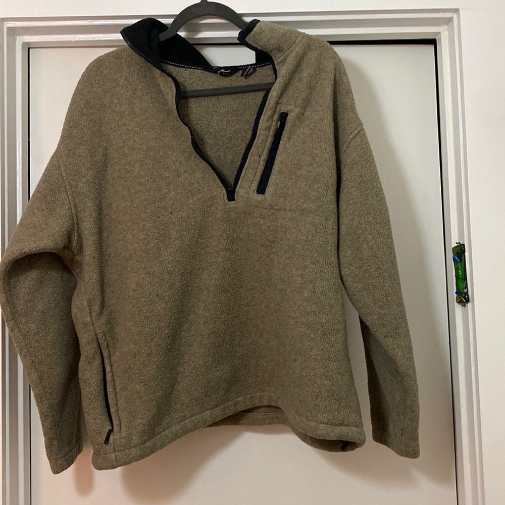 Cream/brown quarter zip pullover